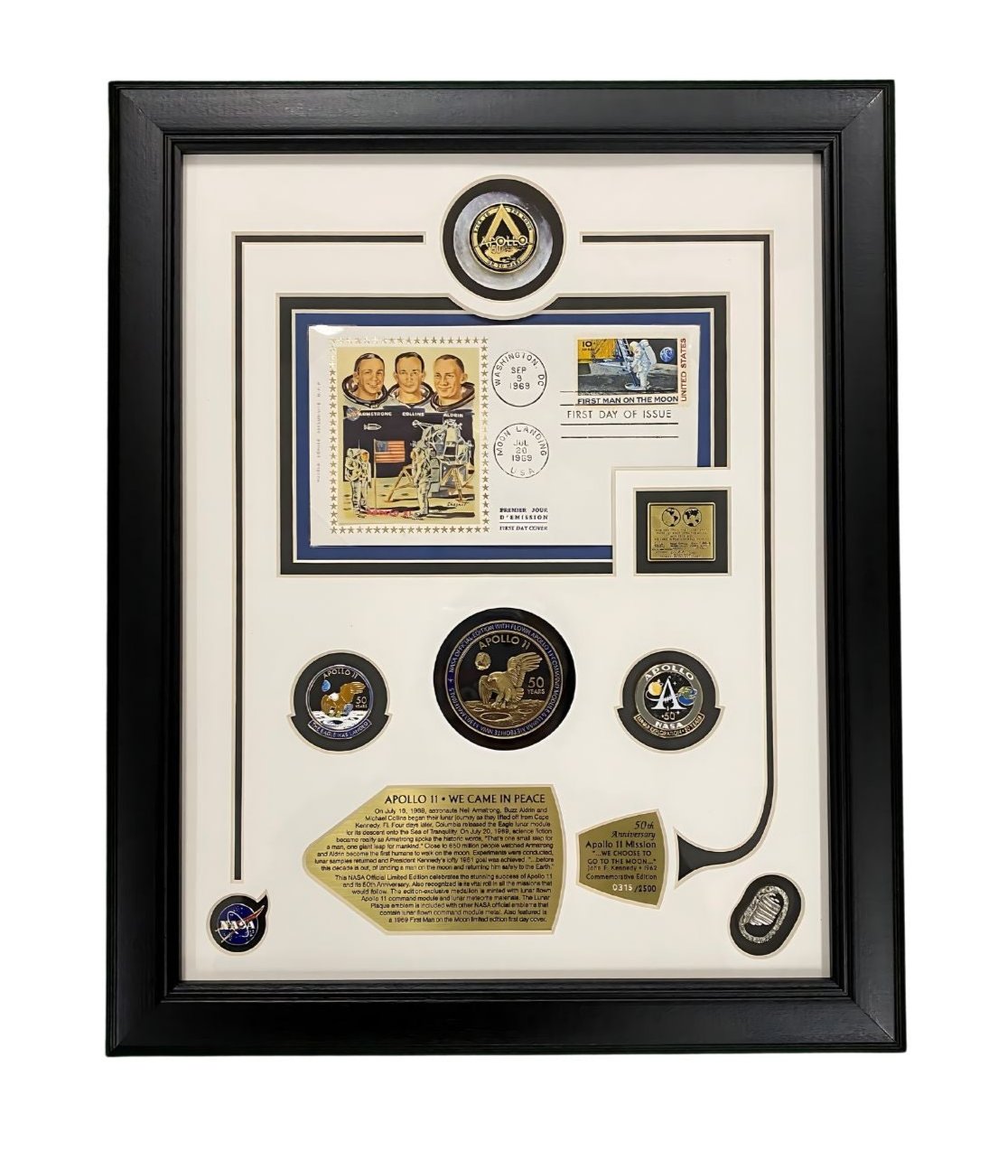 Apollo 11 &ldquo;We came in Peace&rdquo; Frame