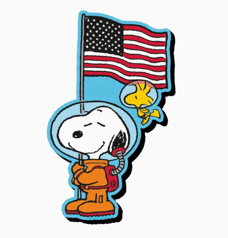 Peanuts Snoopy in Space Flag Funky Chunky Magnet