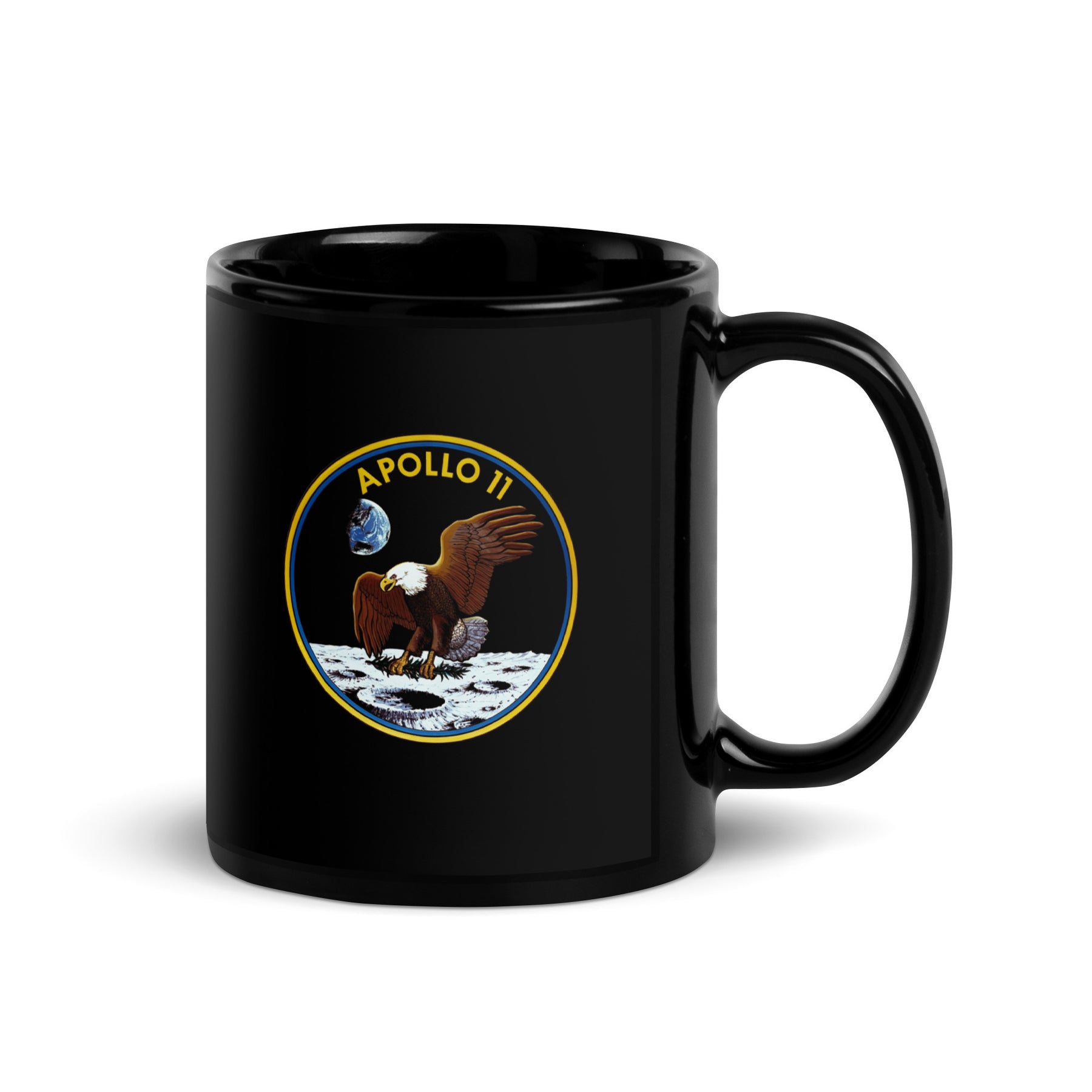 Apollo 11 Black Glossy Mug