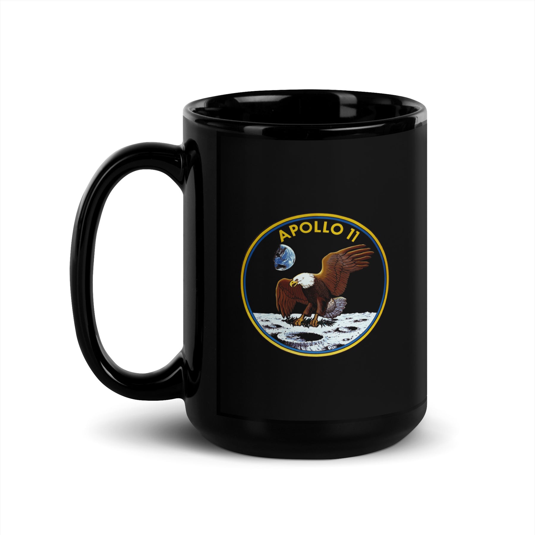 Apollo 11 Black Glossy Mug