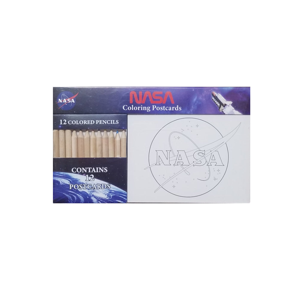 NASA Coloring Postcards with Colored Pencils