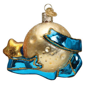 Love You to the Moon Glass Ornament