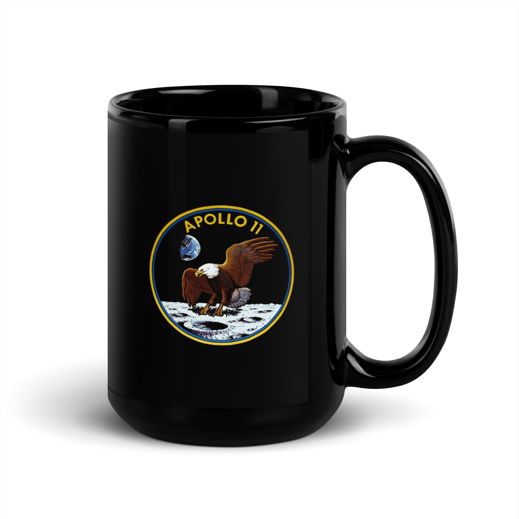 Apollo 11 Black Glossy Mug