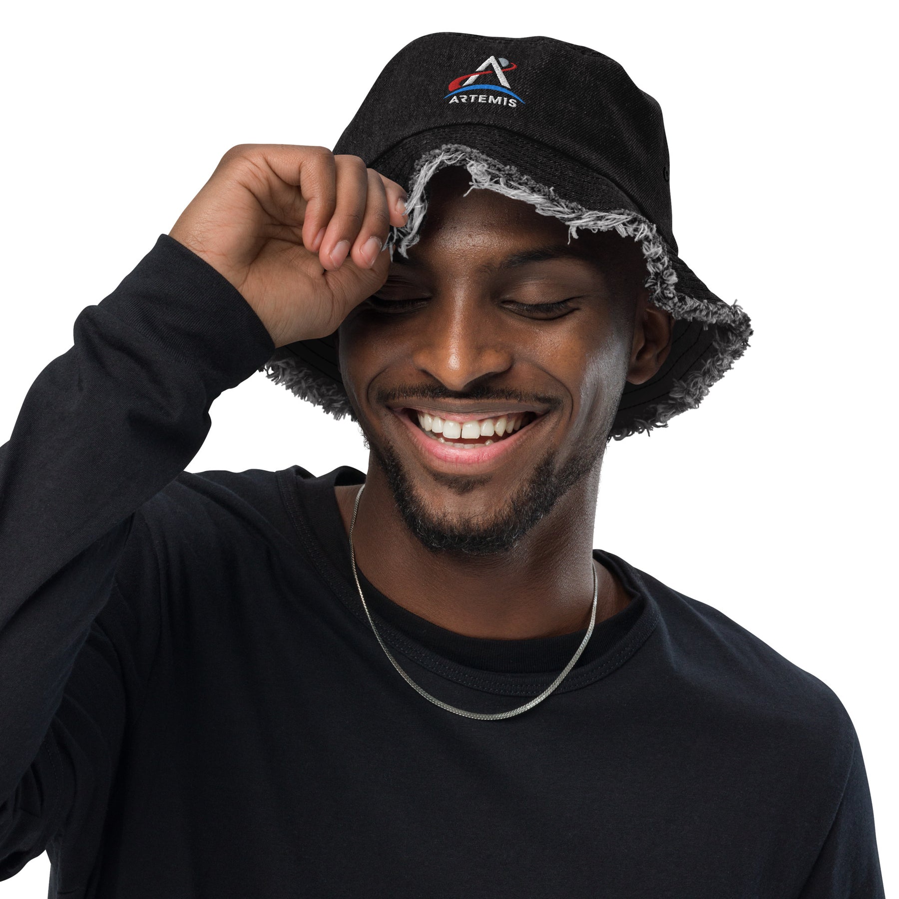 Artemis Distressed Denim Bucket Hat