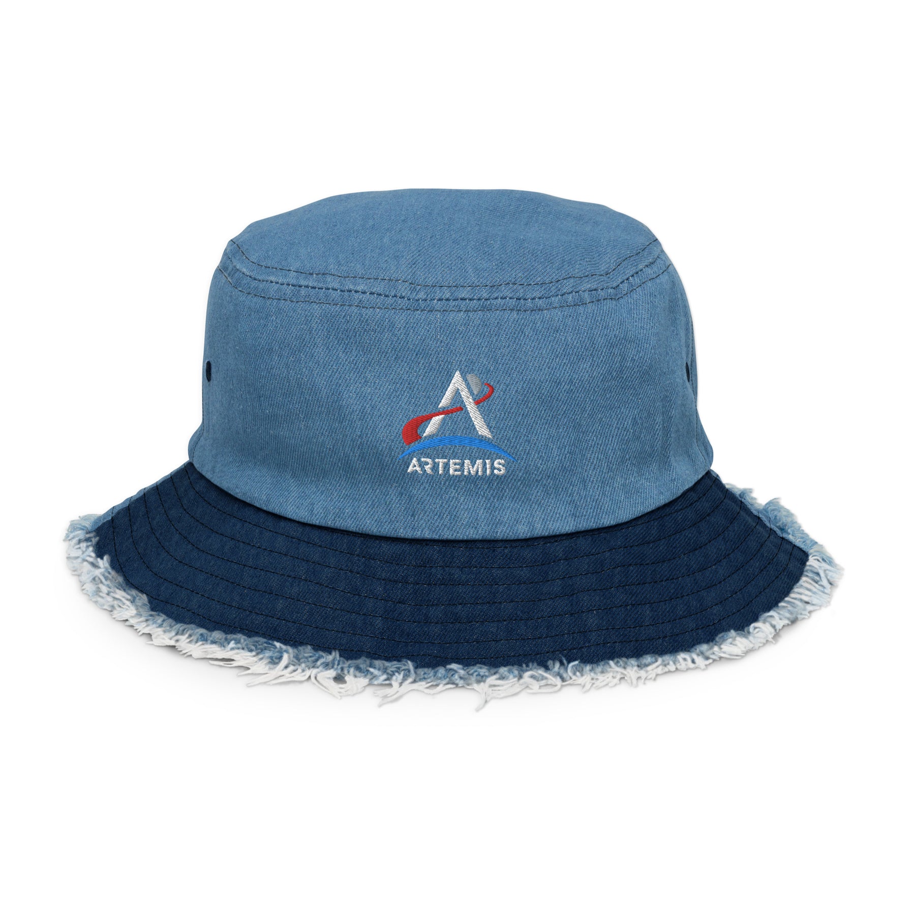 Artemis Distressed Denim Bucket Hat