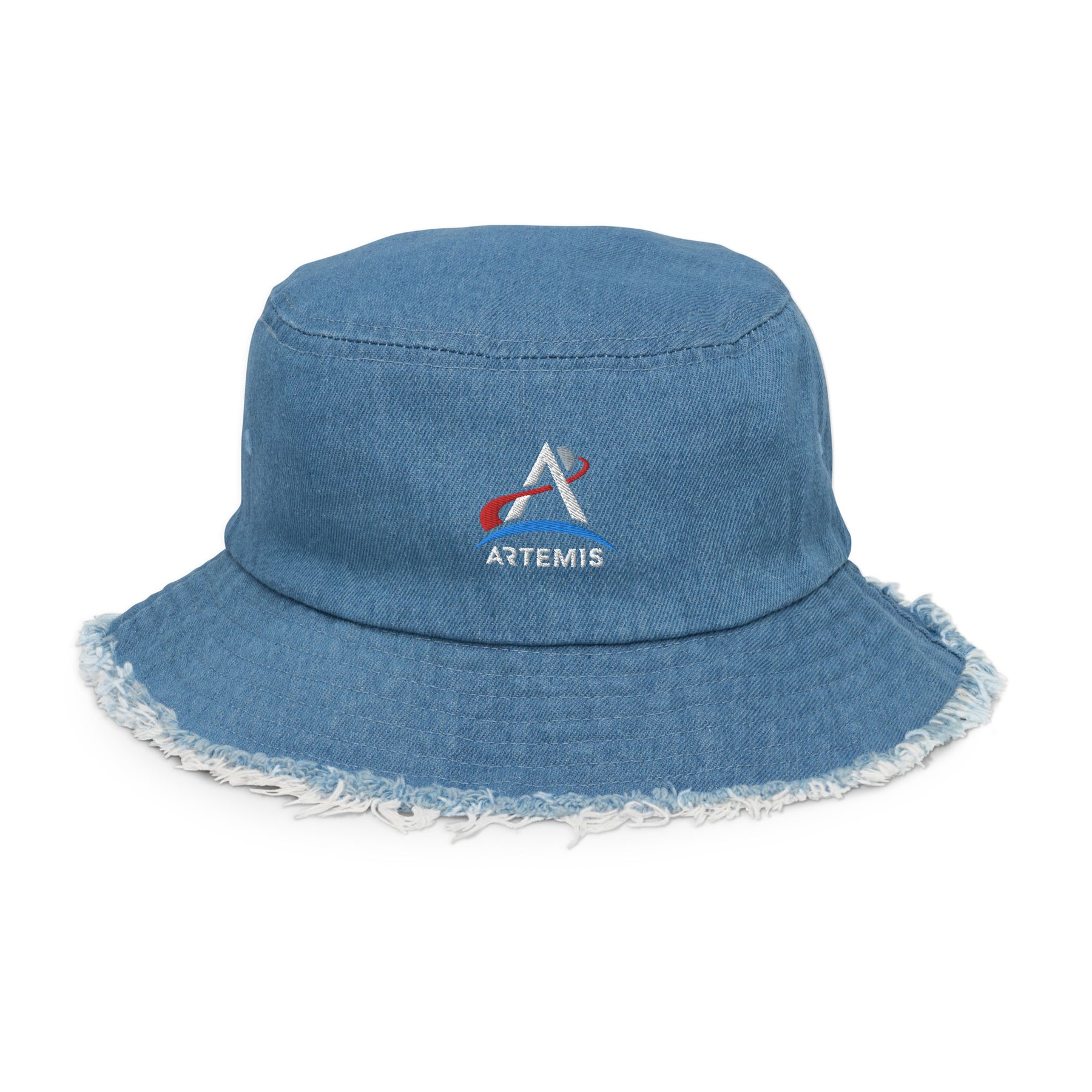 Artemis Distressed Denim Bucket Hat