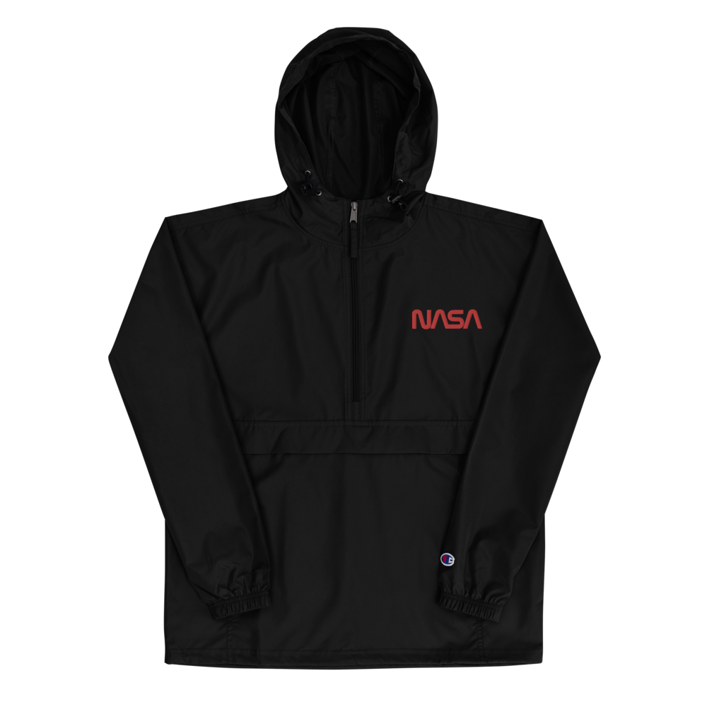 NASA Worm Embroidered Champion Packable Jacket