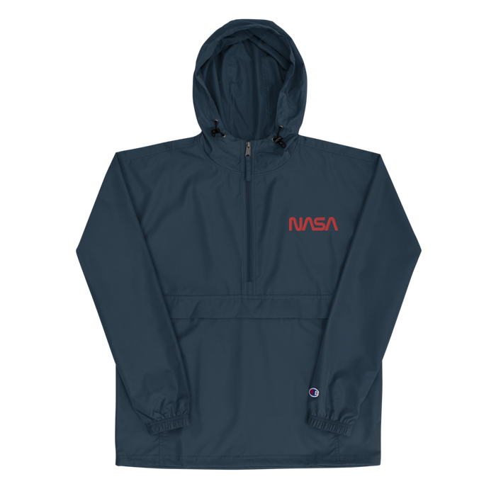 NASA Worm Embroidered Champion Packable Jacket