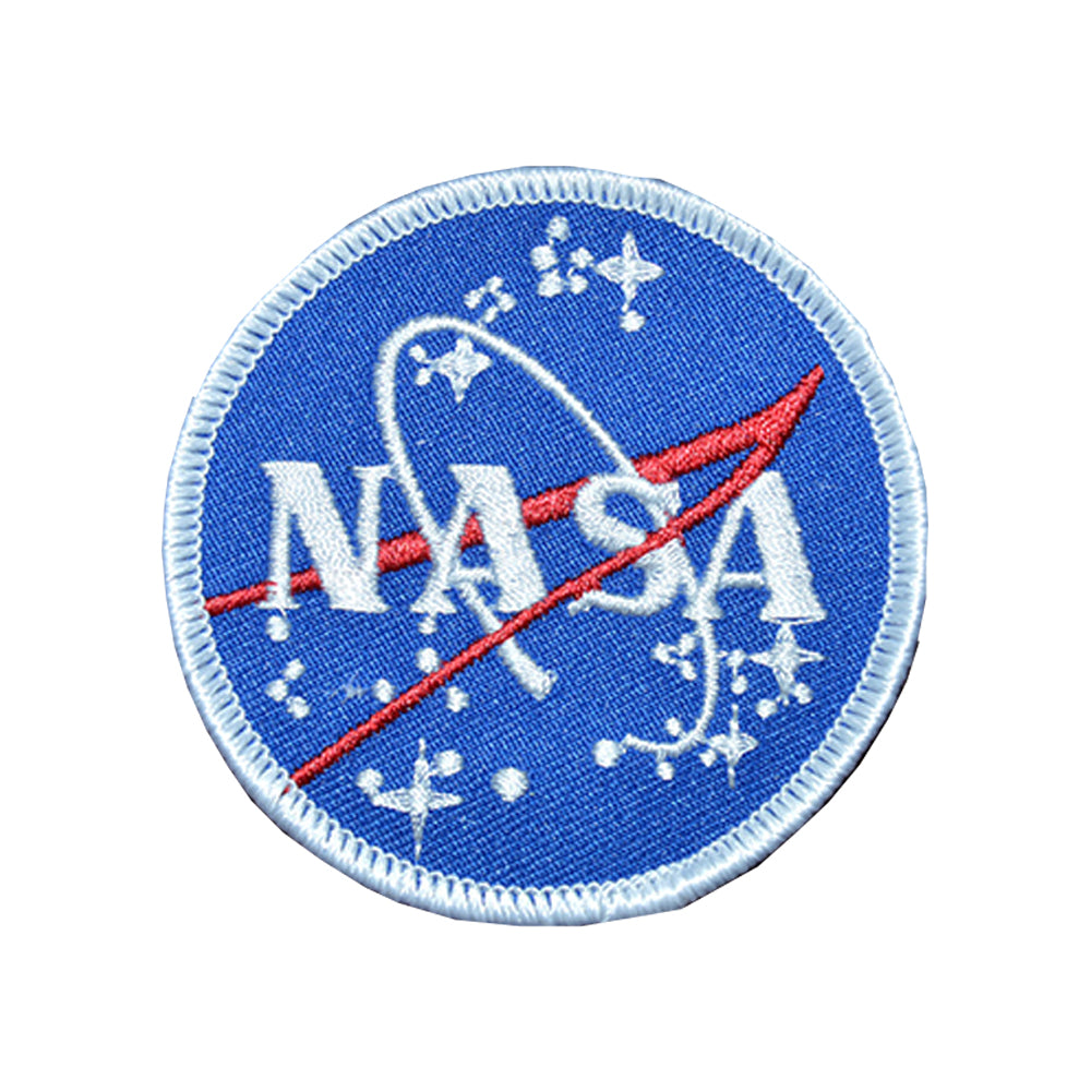 NASA Space Circular Logo Embroidered Iron On Patch - Blue - 2 Piece Pack