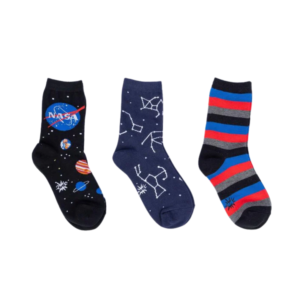 Kids 3 Pack Solar System Crew Socks